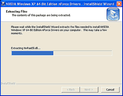 Drivers installation procedure. Don't forget to check that the drivers you install are for Windows XP Professional x64 Edition and not for Windows XP Home or Proffesional Edition